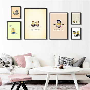 

Funny Carton Minions Picture Wall Pictures for Living Room Kids Room Decor Nodric Poster Cute Unique Gift Quotes Wall Art