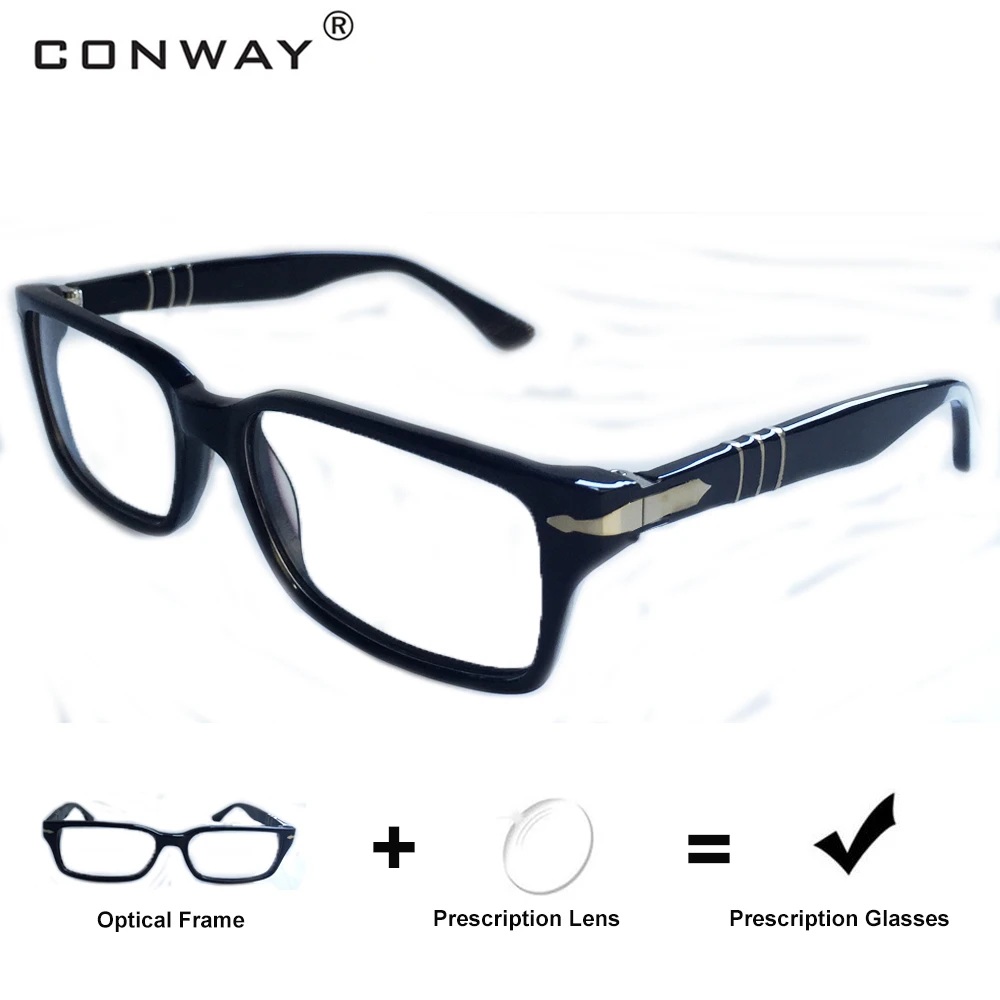 

CONWAY Prescription Optical Glasses Men Full Frame Rectangular Frames Myopia Eyeglasses Wiht Diopter Progressiva Business Style