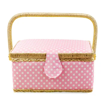 

Exquisite Thread Storage Dot Printed Needle Practical Portable Flip Type Fabric Craft Sewing Box Large Capacity Magnetic Buckle