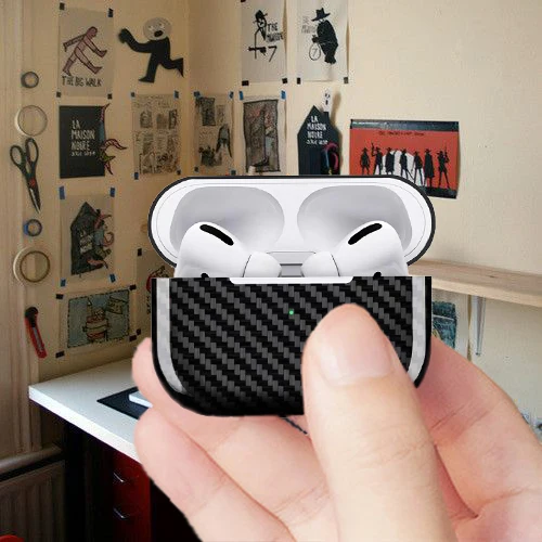 Najtaniej Prawdziwe włókno węglowe 100% Slim 0.6mm Thiness Fit skóra ochronna obudowa Case dla Apple AirPod Pro