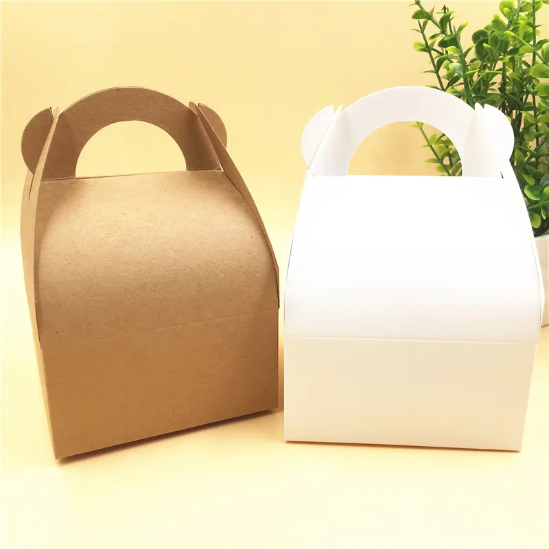

12Pcs Kraft Paper Mousse Box with Handle Halloween Party Mini Kids Gift Candy Buffet Favor Snack Box,Cartons,Containers