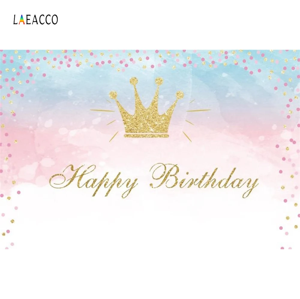Laeacco золотая корона ребенок день рождения горошек портретный плакат фотографии фонов фото фоны для фотостудии