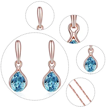 

CHM-8 Wedding Earrings Plated Rose Gold Necklace Earrings Set Jewelry Set