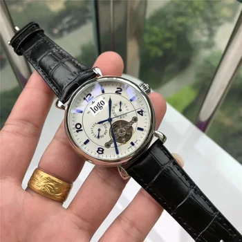 

Brand Clock Men's Watch Top Luxury Men's Mechanical Watch Tourbillon Leather Strap Waterproof 6-pin Business Men's Watch