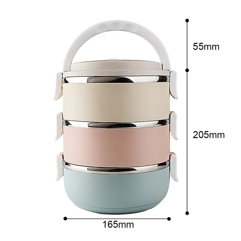 3-Tier Round 0.8L/0.7L изолированный контейнер для ланча 3/4-Tier Bento box кухонное Хранение продуктов с набор посуды мешок штабелируемые коробки для еды - Цвет: 3-Tier Round