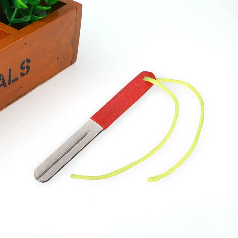 2 Sided Diamond Fishing Hook Sharpener Hook File Fly Fishing Hone Accessories