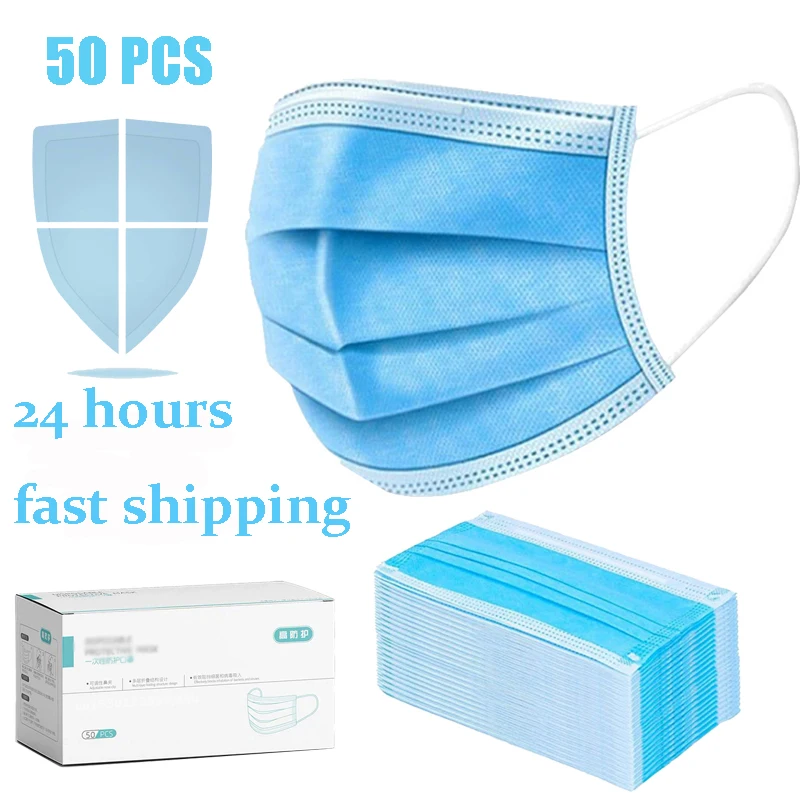 

3 Layer Disposable Mask Anti Virus Mouth Face Masks Filter Men Women Anti-Pollution Ear Loop respirator Protection Safty Mask