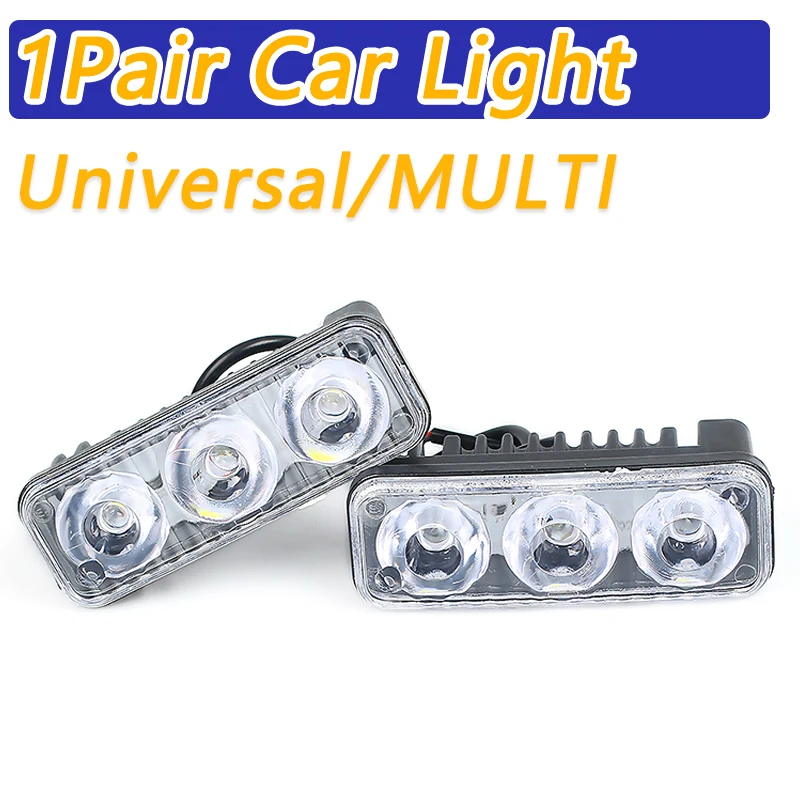 

COOYIDOM Universal MULTI 1Pair LED DRL Car High Power Running Lights DC Lens Waterproof 12 - 24V white 6000k with Fog Lamps