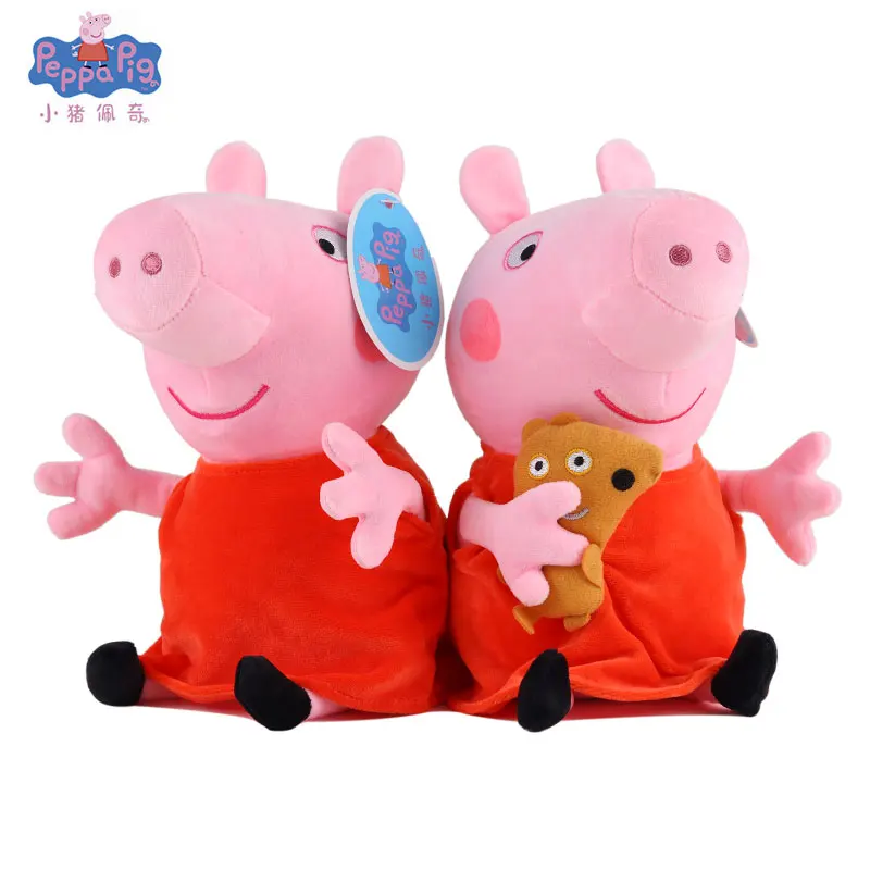 Подлинная peppa Свинья плюшевая игрушка 19/30 см розового цвета для девочек с принтом «Свинка Джордж» семейные вечерние Кукла для мальчиков и для девочек для дня рождения, Рождества, милый подарок