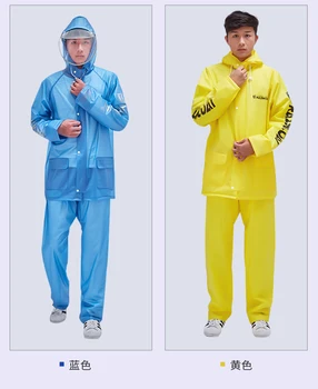 

Outdoor Rainwear Mens Rain Pants Suit Motorcycle Rainstorm-proof Thickening Riding Body Waterproof Outdoor Suits Raincoat QKR348
