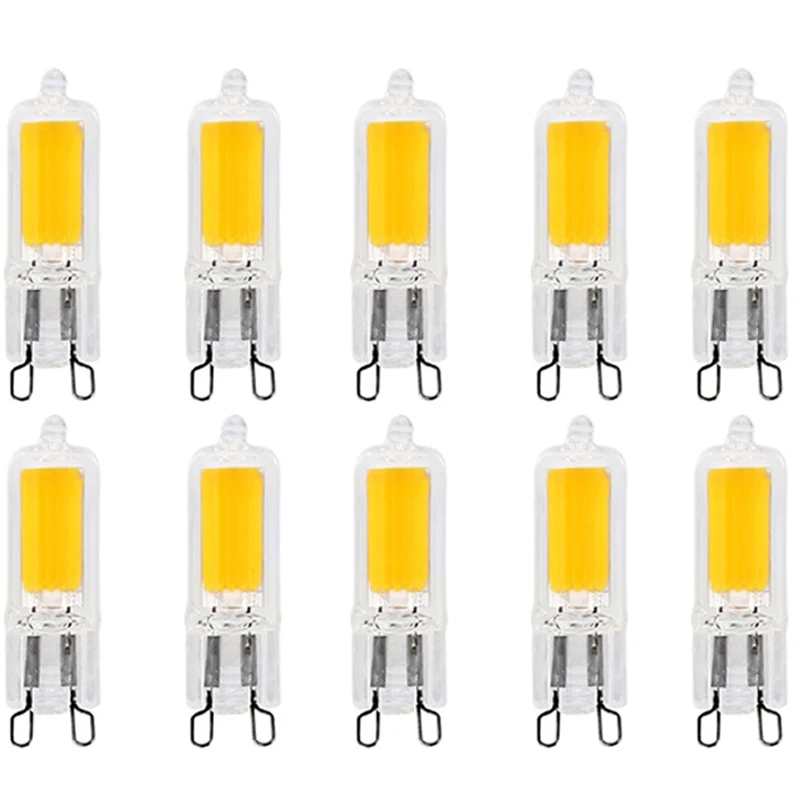 

10Pcs Mini G9 Led Bulbs 5W 360 Degree Clear Glass Body Led Light Cob Crystal Lamp Replace Halogen Lamp Bulbs 220V