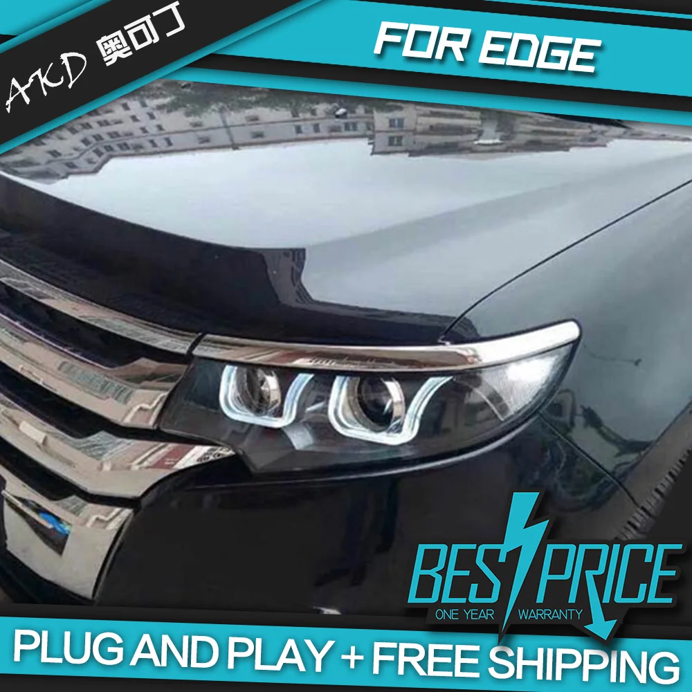 Автомобильный Стайлинг фара чехол для Ford Edge фары 2012- край светодиодный задний фонарь светодиодный DRL H7 D2H Hid Ангел глаз Bi Xenon