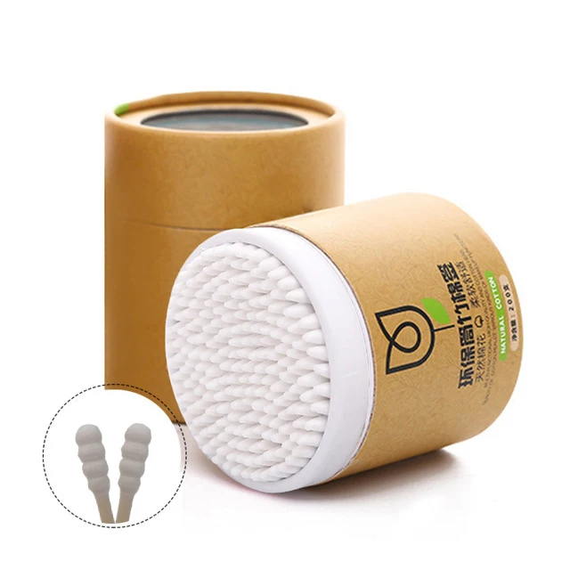 white-200pcs 200 шт./кор. двойной головкой ватный тампон Для женщин макияжа ватные палочки наконечник для использования в медицинских деревянные палочки для носа, чистка ушей инструменты для здоровья - Цвет: white-200pcs
