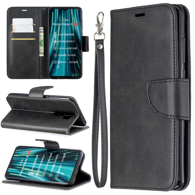 

2019 Leather Case Wallet Cover on For Xiaomi Redmi Note 8 PRO NOTE8 Red MI note 8 pro Vintage Flip Book Cases