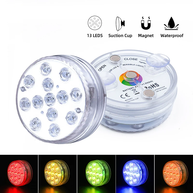 IP68 Waterproof RGB Colorful Submersible LED Underwater Lights IR Remote Underwater Night Lamp Outdoor Pond Swimming Pool Lamp light underwater