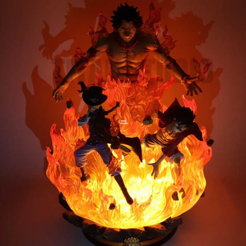 1" Цельная статуя Сабо бюст Portgas D. Ace Monkey D. Luffy полноразмерный Портрет с светодиодный свет анимационная фигурка GK игрушка 48 см V373