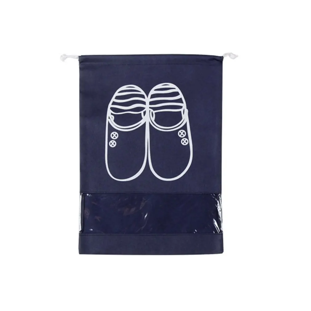 Нетканый шнурок жгут карман дорожная обувь сумка для хранения окно обуви сапоги путешествия Пылезащитная сумка для дома - Цвет: Navy