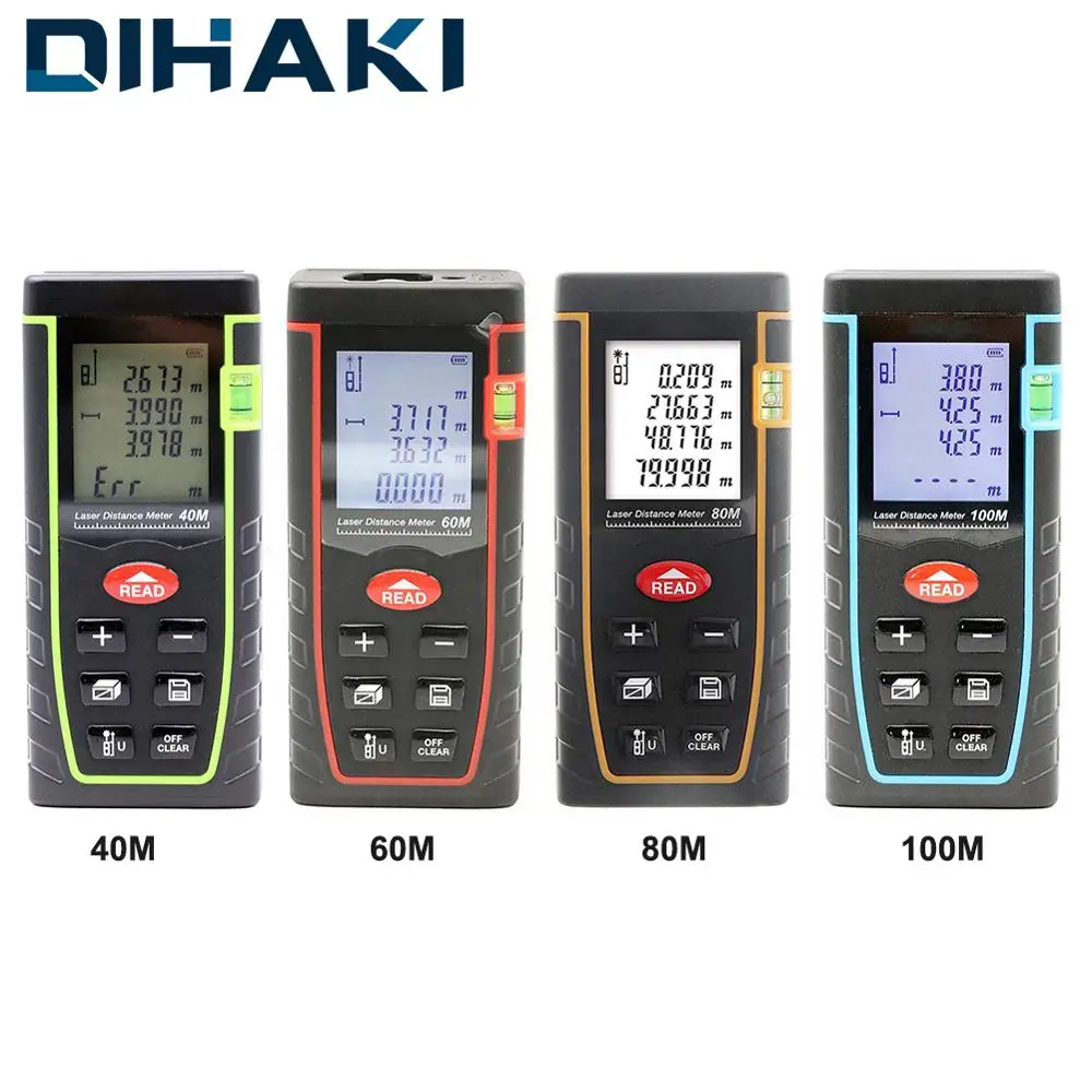 

Laser Distance Meter Rangefinder 40M 60M 80M 100M Distance Tester Length Measurering Tool Ruler for Constructing Decoration