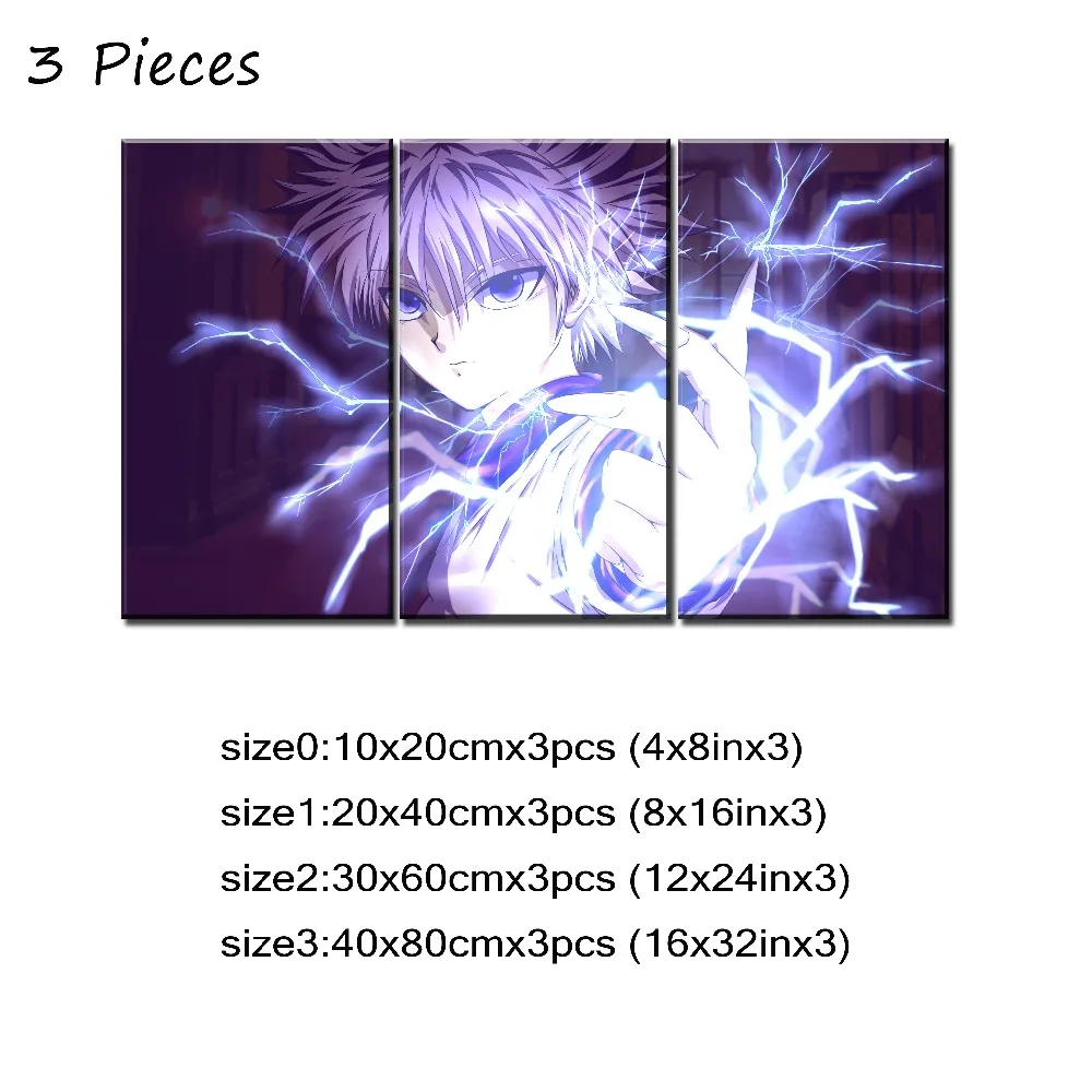 5pcs Posters Anime Hunter x Hunter Killua Zoldyck Poster Wall Art Decor Canvas HD Printed Paintings For Living Home Decoration (1)