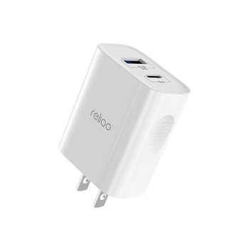 

Universal Charger Dual Port (1USB Post +1PD) 18W Post Phone Power Adapter Supports QC3.0 Fast Charging Protocol For Android iOS