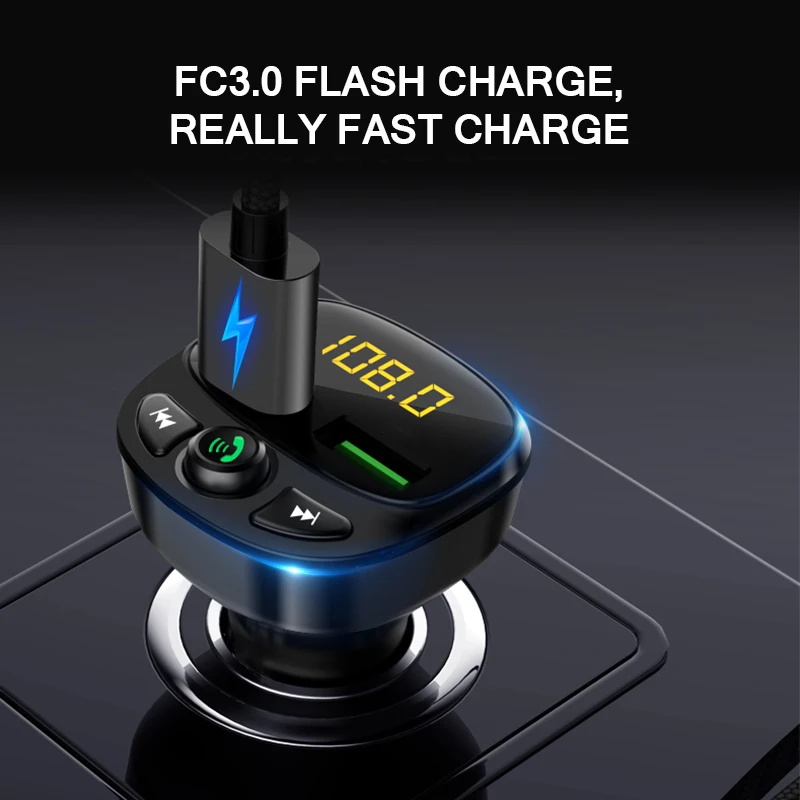 AOZBZ Dual USB Автомобильное зарядное устройство без рук зарядное устройство Mp3 беспроводной Быстрый Bluetooth передатчик TF карта музыкальный автомобильный комплект для телефона HY87