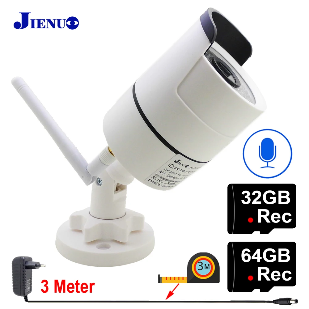 

JIenuo Home Camera Wifi 64G 1080P 960P 32G Audio Outdoor Waterproof IPCam CCTV Security Surveillance Onvif HD Wireless Ip Camera