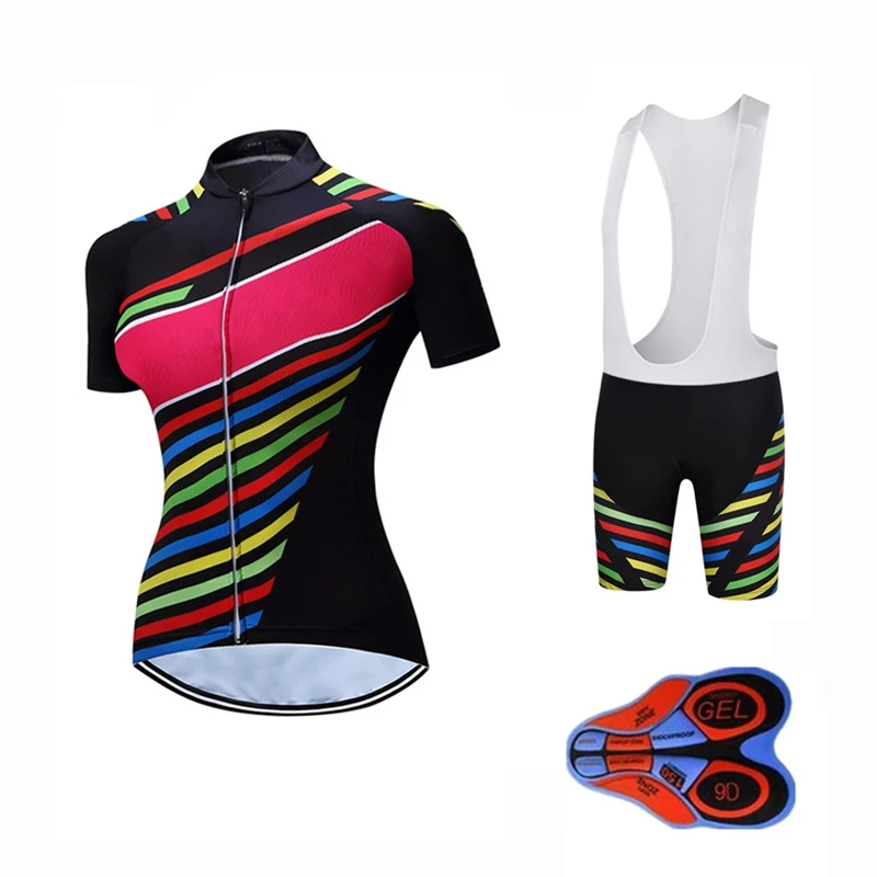 women cycling kit Женские и мужские велосипедные майки, набор велосипедной одежды, командная одежда, быстросохнущие гелевые комплекты с нагрудником, одежда Ropa Ciclismo uniformes Maillot, спортивная одежда - Цвет: women cycling kit