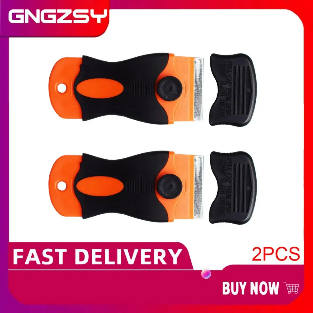 

2pcs Razor Blade Scraper Triumph Glue Residue Adhesive Remover Window Sticker Vinyl Cleaner Ceramic Glass Window Tint Tools 2E12