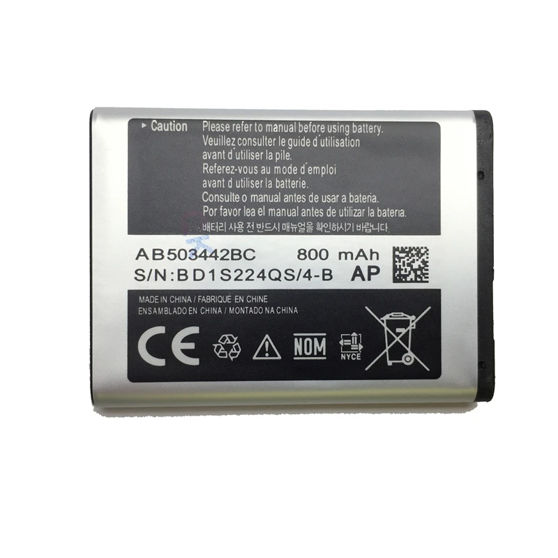 

Replacement Mobile Phone Battery For Samsung E578 J700 J708i J708 T509 AB503442BC 800mAh
