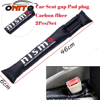 

2pcs/set Carbon Fiber Seat Gaps Plug for Nismo Logo Crevice Inserts Protective Padding for Nissan Sylphy Qashqai Livina Tiida