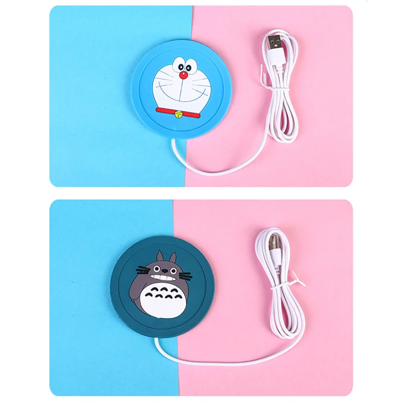 10pcs Portable USB Warmer Gadget PVC Thin Soft Cup-Pad Coffee Tea Drink Cartoon Usb Heater Tray Mug Pad For 5V Charger Switch