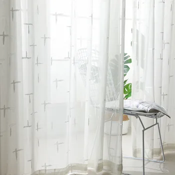 

Modern Sheer Curtain for Living Room Plain Curtain for Bedroom Balcony Natural Fabric Kithcen Voile Window Blinds X645#40