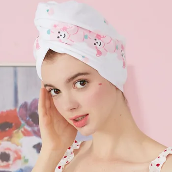 

Girl's heart dry hair hat cute quick dry hat super strong bath hat wipe head towel