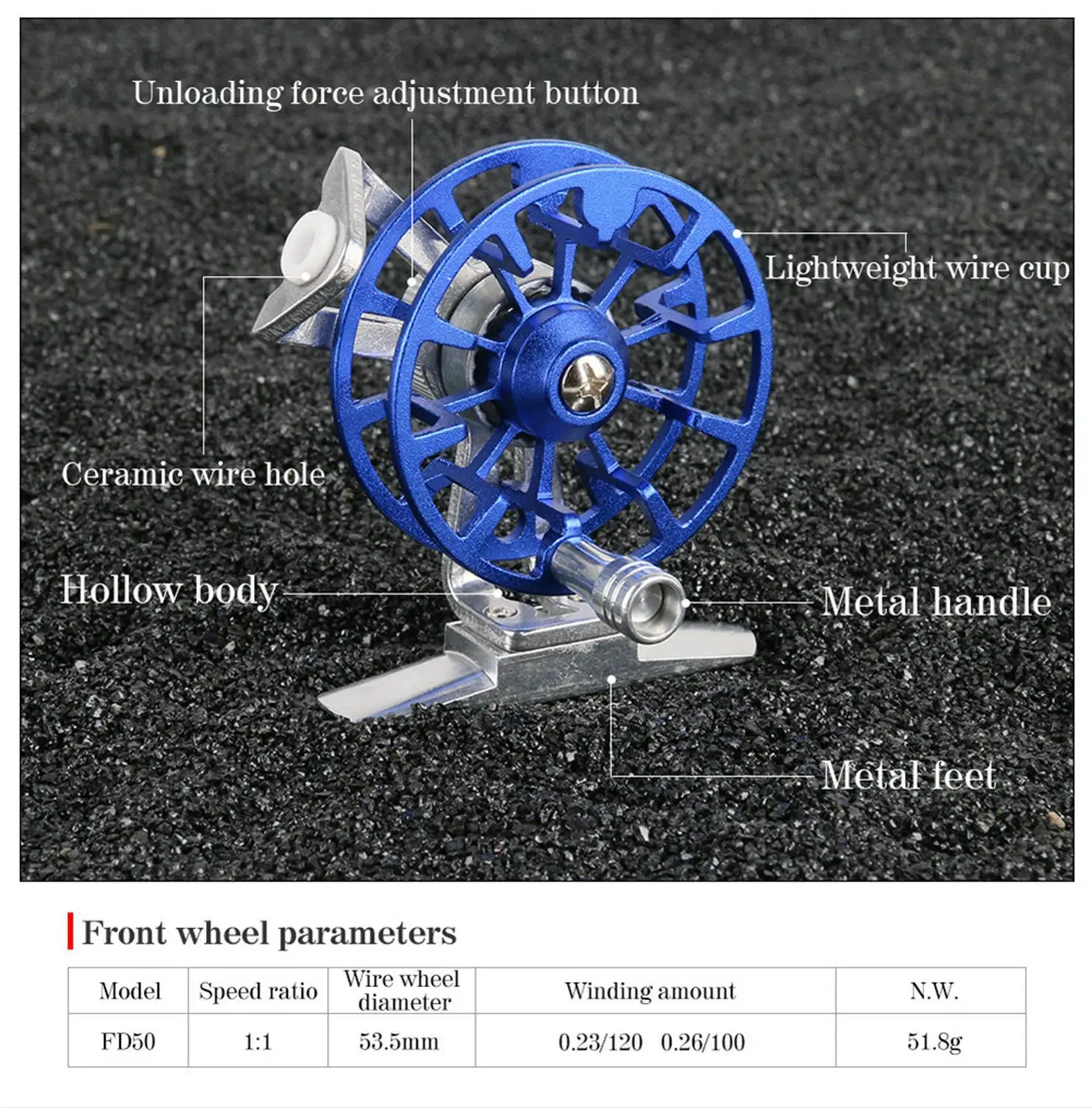 Fishing Reel Carbon Insert Type Ice Fishing Reel+ Rod For Winter