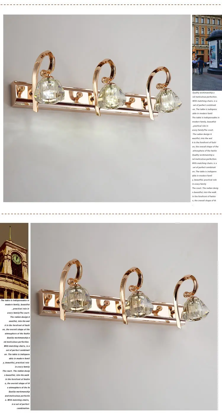 American crystal wall lamp bathroom mirror light bedroom dressing table mirror lamps luxury home interior decor lighting fixture