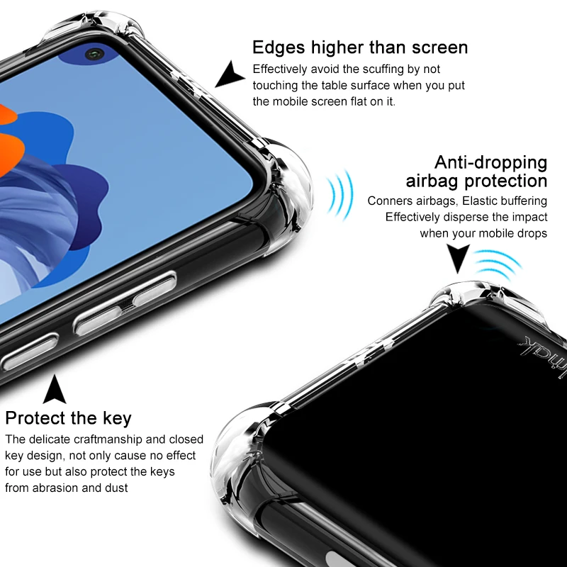 IMAK Чехол с "воздушной подушкой" для huawei mate 30 Pro Lite Ударопрочный Мягкий ТПУ Силиконовые прозрачные чехлы