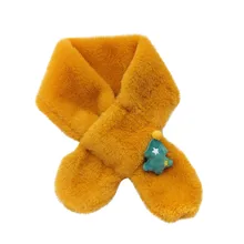 Теплые одноцветные Рождественские шарфы с мультяшным рисунком, детский зимний теплый шарф, имитация кроличьей шерсти, женские шарфы