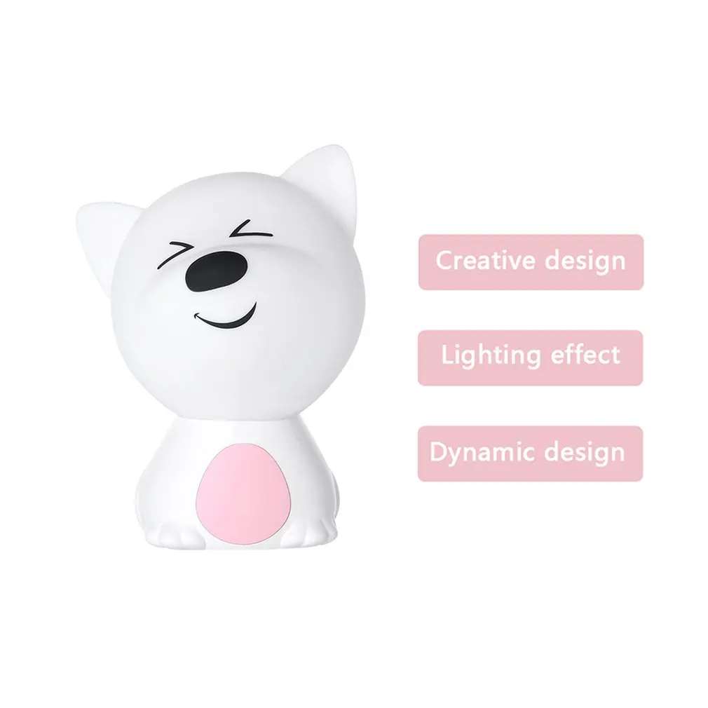 Led милый Пёс из мультфильма ночной Светильник для дома Спальня украшения зарядка через usb светильник s творческая атмосфера прикроватный светильник