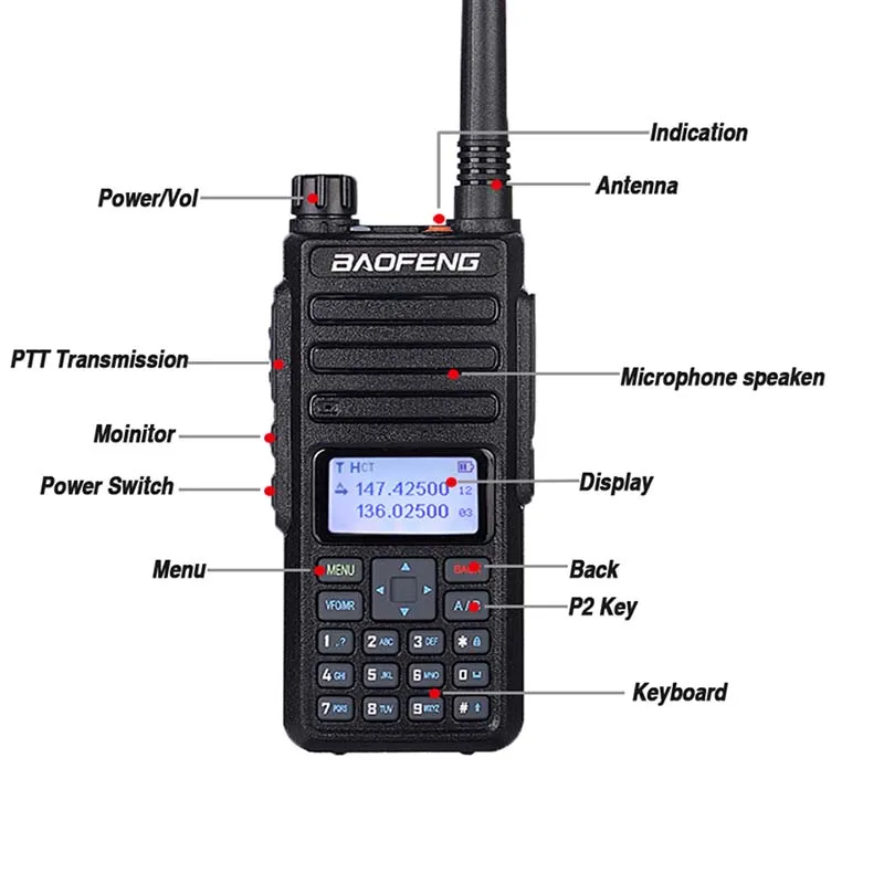 2 шт. Baofeng DM-1801 DMR радио Двухдиапазонная рация Tier I Tier II Dual Time slot Uhf Digital Poste радио Voiturericetras