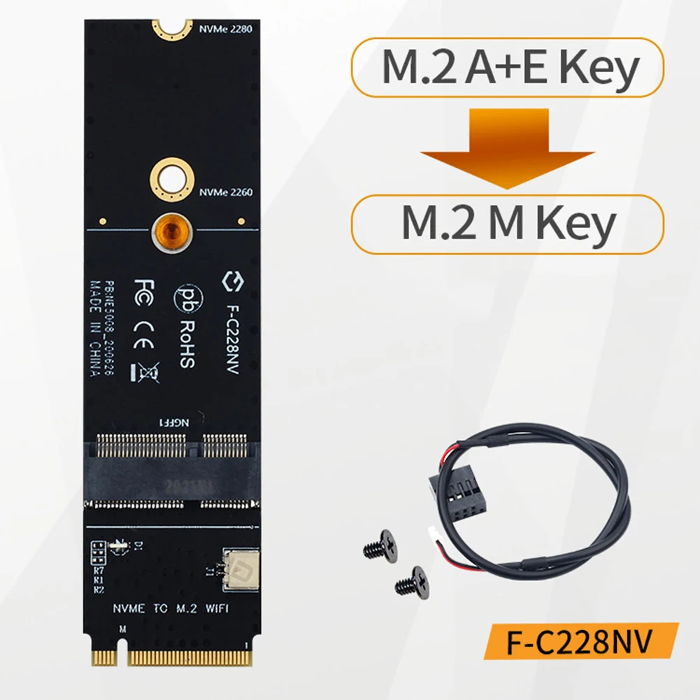 Адаптер NGFF M.2 A/A + E для ключей PCIe PCI Express адаптер Wi-Fi карты NVMe беспроводной LAN AX200 9260AC |