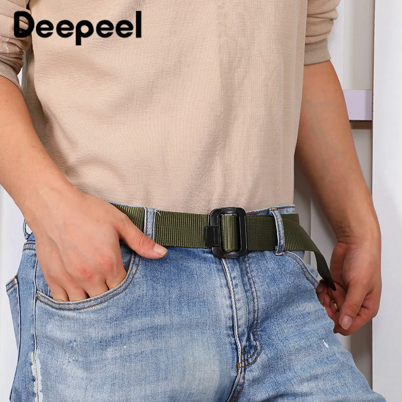 Deepeel 1 шт. 3,8 см* 115 см-135 см мужской Открытый тактический ремень нейлон Быстросохнущий тканый холщовый пояс Молодежный для джинсов декоративные YK750