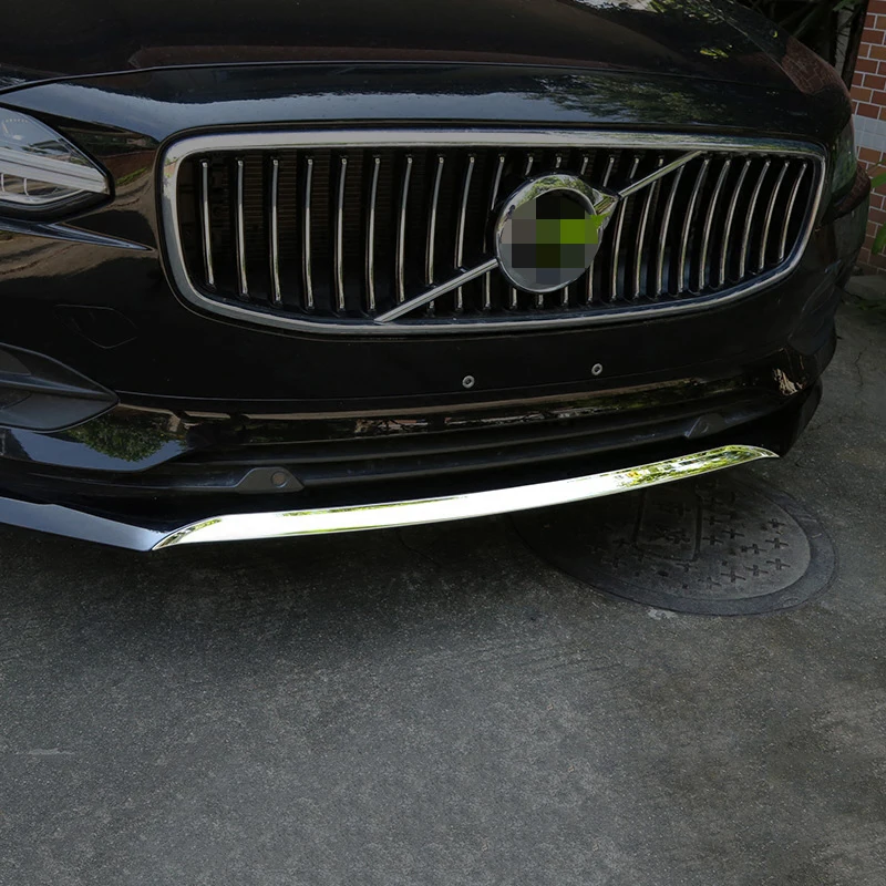 Для Volvo S90 из нержавеющей стали передний бампер чехол с изображением губ отделка стильные полоски на авто аксессуары 1 шт