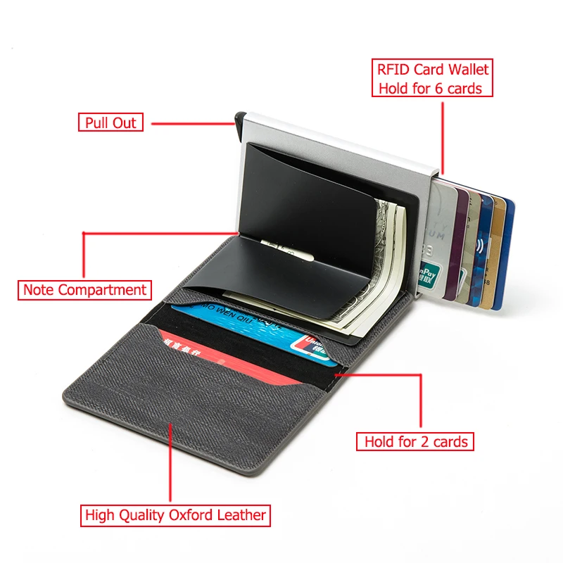 Bisi Goro, новинка, джинсовый RFID блокирующий держатель для карт, Противоугонный клатч, одиночная коробка для мужчин и женщин, кошелек, бизнес, всплывающий металлический чехол для ID