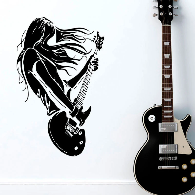 Missend preambule Weggegooid Rock Karakter Gitaar Muziek Liefhebbers Muurtattoo Woonkamer Decoratie  Vinyl Muurstickers Indoor Home Decoration Decal 890|Wandstickers| -  AliExpress