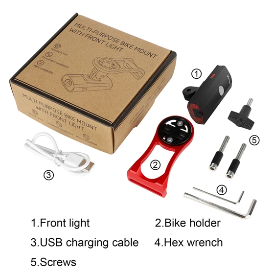 WEST BIKING велосипедный светильник с креплением держатель IPX4 USB Перезаряжаемый велосипедный светодиодный светильник-вспышка компьютерное крепление велосипедный светильник фонарь лампа - Цвет: Red Holder Light