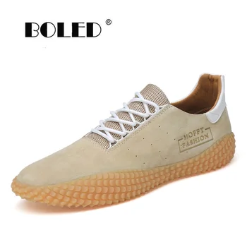 

Spring Autumn Men Casual Shoes Lace Up Breathable Leather Flats Shoes Outdoor Walking Shoes Men Sapatos