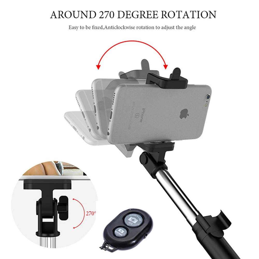 Hot Foldable Handheld Monopod Selfie Stick Extendable Mini Wireless Bluetooth Shutter Remote Selfie Tripods For iPhone 8 X Plus