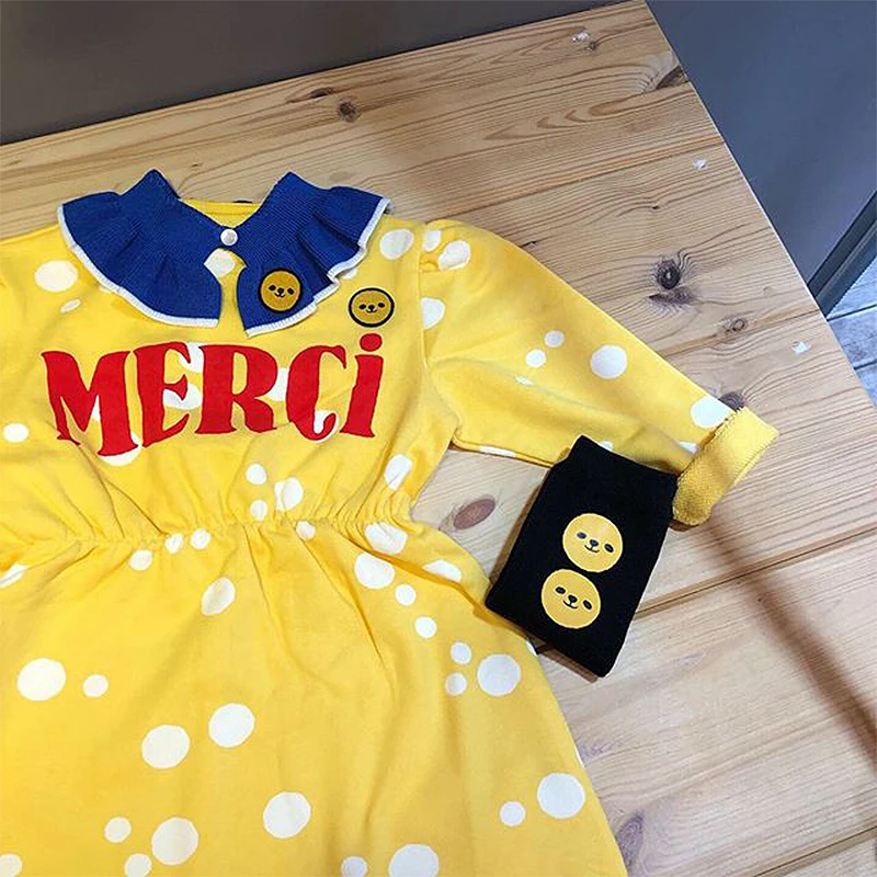 Skup 2019 marka maluch dziewczyna sukienka na jesień koreański dziecko piękny z długim rękawem sukienka Bebe De Pi * Cute Little Girl Clothes Winter