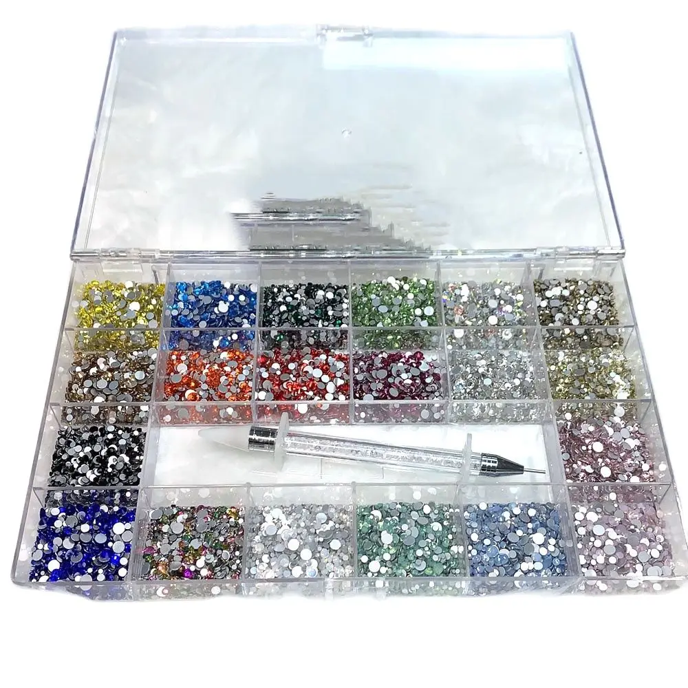 SS3-SS20 Mix (720PcsX20) Non Hotfix Flatback Nail Rhinestones for Nail Art Round rhinestones 3D Nail Art Decoration Gemstones&*&
