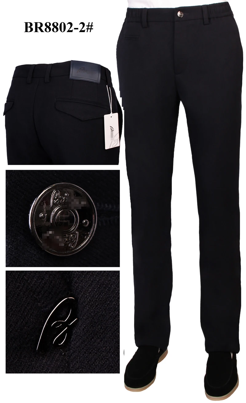 BILLIONAIRE pants Cowhide men winter new thick fashion Business comfort solid color embroidery genteman free shipping